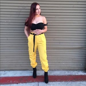Yellow Cargo / Jogger Pants